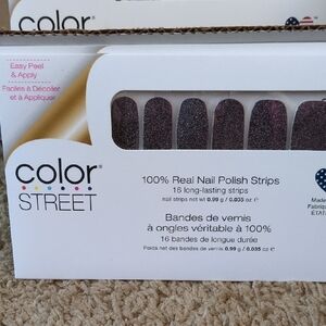 Color Street Night Terror Nail Polish Strips - Sparkling Purple